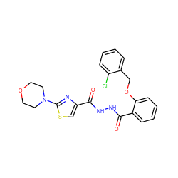 O=C(NNC(=O)c1ccccc1OCc1ccccc1Cl)c1csc(N2CCOCC2)n1 ZINC000012803293