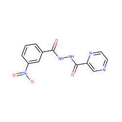 O=C(NNC(=O)c1cnccn1)c1cccc([N+](=O)[O-])c1 ZINC000000260113