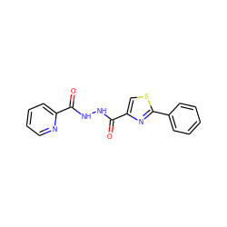 O=C(NNC(=O)c1csc(-c2ccccc2)n1)c1ccccn1 ZINC000015627586