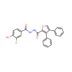 O=C(NNC(=O)c1occ(-c2ccccc2)c1-c1ccccc1)c1ccc(O)c(Cl)c1 ZINC000147070108