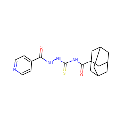 O=C(NNC(=S)NC(=O)C12CC3CC(CC(C3)C1)C2)c1ccncc1 ZINC000003898083