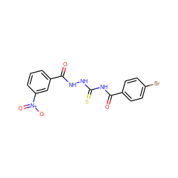 O=C(NNC(=S)NC(=O)c1ccc(Br)cc1)c1cccc([N+](=O)[O-])c1 ZINC000002690707