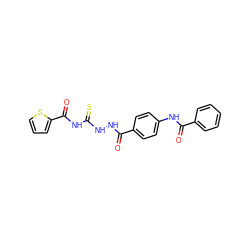 O=C(NNC(=S)NC(=O)c1cccs1)c1ccc(NC(=O)c2ccccc2)cc1 ZINC000002854063