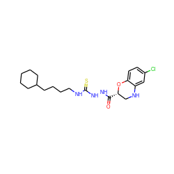 O=C(NNC(=S)NCCCCC1CCCCC1)[C@H]1CNc2cc(Cl)ccc2O1 ZINC000096285264