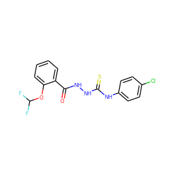 O=C(NNC(=S)Nc1ccc(Cl)cc1)c1ccccc1OC(F)F ZINC000008855175