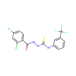 O=C(NNC(=S)Nc1cccc(C(F)(F)F)c1)c1ccc(Cl)cc1Cl ZINC000008691534