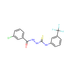 O=C(NNC(=S)Nc1cccc(C(F)(F)F)c1)c1cccc(Cl)c1 ZINC000008691942