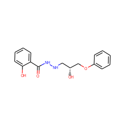 O=C(NNC[C@@H](O)COc1ccccc1)c1ccccc1O ZINC000006581470