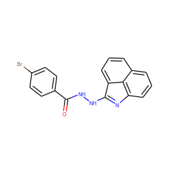 O=C(NNC1=Nc2cccc3cccc1c23)c1ccc(Br)cc1 ZINC000004979942