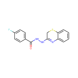 O=C(NNC1=Nc2ccccc2SC1)c1ccc(F)cc1 ZINC000000160424