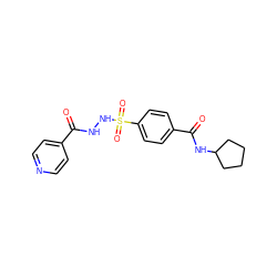 O=C(NNS(=O)(=O)c1ccc(C(=O)NC2CCCC2)cc1)c1ccncc1 ZINC000001324685