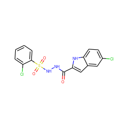 O=C(NNS(=O)(=O)c1ccccc1Cl)c1cc2cc(Cl)ccc2[nH]1 ZINC000036184825