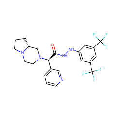 O=C(NNc1cc(C(F)(F)F)cc(C(F)(F)F)c1)[C@@H](c1cccnc1)N1CCN2CCC[C@@H]2C1 ZINC000140123242