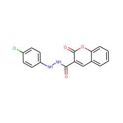 O=C(NNc1ccc(Cl)cc1)c1cc2ccccc2oc1=O ZINC000072118659