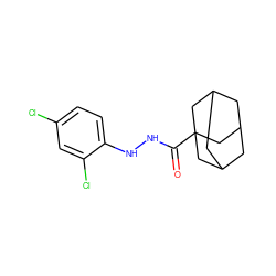 O=C(NNc1ccc(Cl)cc1Cl)C12CC3CC(CC(C3)C1)C2 ZINC000040973200