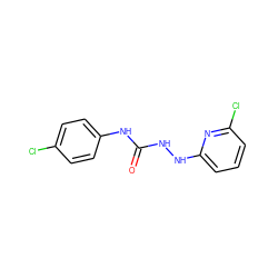 O=C(NNc1cccc(Cl)n1)Nc1ccc(Cl)cc1 ZINC000000480142