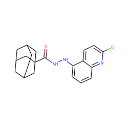 O=C(NNc1cccc2nc(Cl)ccc12)C12CC3CC(CC(C3)C1)C2 ZINC000040429554