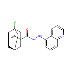 O=C(NNc1cccc2ncccc12)C12C[C@H]3C[C@@H](CC(Cl)(C3)C1)C2 ZINC000101627112