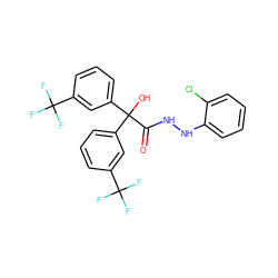 O=C(NNc1ccccc1Cl)C(O)(c1cccc(C(F)(F)F)c1)c1cccc(C(F)(F)F)c1 ZINC000001955376