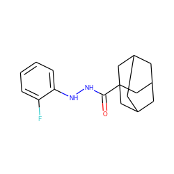 O=C(NNc1ccccc1F)C12CC3CC(CC(C3)C1)C2 ZINC000040828894