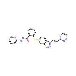 O=C(NNc1ccccn1)c1ccccc1Sc1ccc2c(/C=C/c3ccccn3)n[nH]c2c1 ZINC000033972249