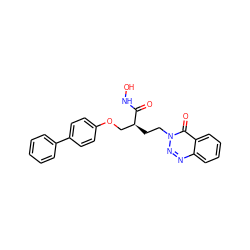 O=C(NO)[C@@H](CCn1nnc2ccccc2c1=O)COc1ccc(-c2ccccc2)cc1 ZINC000026822238