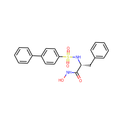 O=C(NO)[C@@H](Cc1ccccc1)NS(=O)(=O)c1ccc(-c2ccccc2)cc1 ZINC000003873578