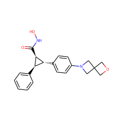 O=C(NO)[C@@H]1[C@H](c2ccccc2)[C@H]1c1ccc(N2CC3(COC3)C2)cc1 ZINC000103251614