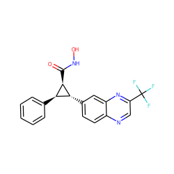 O=C(NO)[C@@H]1[C@H](c2ccccc2)[C@H]1c1ccc2ncc(C(F)(F)F)nc2c1 ZINC000103251597