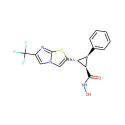 O=C(NO)[C@@H]1[C@H](c2ccccc2)[C@H]1c1cn2cc(C(F)(F)F)nc2s1 ZINC000103251587