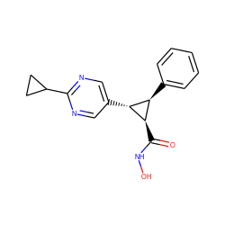 O=C(NO)[C@@H]1[C@H](c2ccccc2)[C@H]1c1cnc(C2CC2)nc1 ZINC000103251573