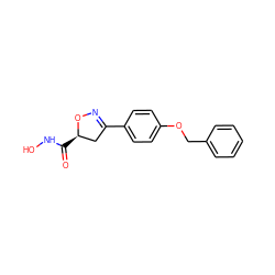 O=C(NO)[C@@H]1CC(c2ccc(OCc3ccccc3)cc2)=NO1 ZINC000103254167