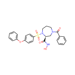 O=C(NO)[C@@H]1CN(C(=O)c2ccccc2)CCCN1S(=O)(=O)c1ccc(Oc2ccccc2)cc1 ZINC000013561007