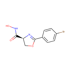 O=C(NO)[C@@H]1COC(c2ccc(Br)cc2)=N1 ZINC000013474927