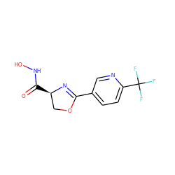 O=C(NO)[C@@H]1COC(c2ccc(C(F)(F)F)nc2)=N1 ZINC000013474921