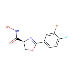 O=C(NO)[C@@H]1COC(c2ccc(F)c(Br)c2)=N1 ZINC000013474912