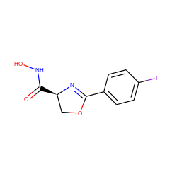 O=C(NO)[C@@H]1COC(c2ccc(I)cc2)=N1 ZINC000013474929