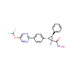 O=C(NO)[C@]1(F)[C@H](c2ccccc2)[C@H]1c1ccc(-c2ncc(OC(F)F)cn2)cc1 ZINC000206787566