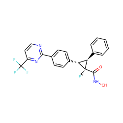 O=C(NO)[C@]1(F)[C@H](c2ccccc2)[C@H]1c1ccc(-c2nccc(C(F)(F)F)n2)cc1 ZINC000206787383