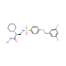 O=C(NO)[C@H](CNS(=O)(=O)c1ccc(OCc2cc(Cl)cc(Cl)c2)cc1)N1CCCCC1 ZINC000114996084