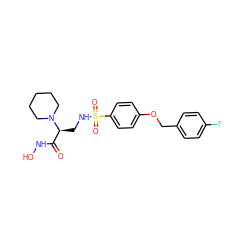 O=C(NO)[C@H](CNS(=O)(=O)c1ccc(OCc2ccc(F)cc2)cc1)N1CCCCC1 ZINC000114998647