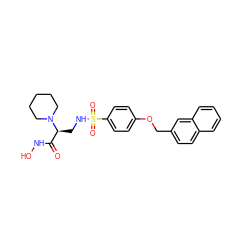 O=C(NO)[C@H](CNS(=O)(=O)c1ccc(OCc2ccc3ccccc3c2)cc1)N1CCCCC1 ZINC000114992812