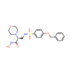 O=C(NO)[C@H](CNS(=O)(=O)c1ccc(OCc2ccccc2)cc1)N1CCOCC1 ZINC000114992344