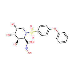 O=C(NO)[C@H]1[C@@H](O)[C@H](O)[C@H](O)CN1S(=O)(=O)c1ccc(Oc2ccccc2)cc1 ZINC000003941984