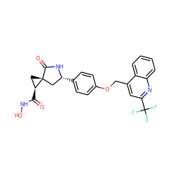 O=C(NO)[C@H]1C[C@@]12C[C@@H](c1ccc(OCc3cc(C(F)(F)F)nc4ccccc34)cc1)NC2=O ZINC000040394334