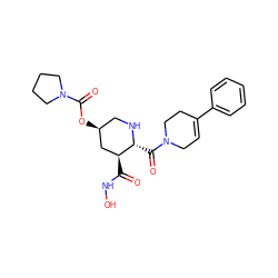 O=C(NO)[C@H]1C[C@@H](OC(=O)N2CCCC2)CN[C@@H]1C(=O)N1CC=C(c2ccccc2)CC1 ZINC000096308877