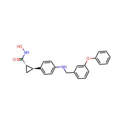 O=C(NO)[C@H]1C[C@@H]1c1ccc(NCc2cccc(Oc3ccccc3)c2)cc1 ZINC000028571928