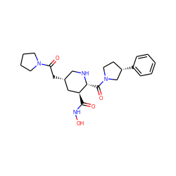 O=C(NO)[C@H]1C[C@H](CC(=O)N2CCCC2)CN[C@@H]1C(=O)N1CC[C@H](c2ccccc2)C1 ZINC000045299689