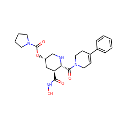 O=C(NO)[C@H]1C[C@H](OC(=O)N2CCCC2)CN[C@@H]1C(=O)N1CC=C(c2ccccc2)CC1 ZINC000096308876