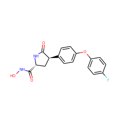 O=C(NO)[C@H]1C[C@H](c2ccc(Oc3ccc(F)cc3)cc2)C(=O)N1 ZINC000013808795